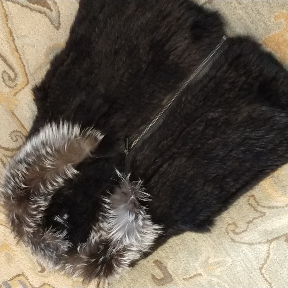 Conrad C woven fur vest